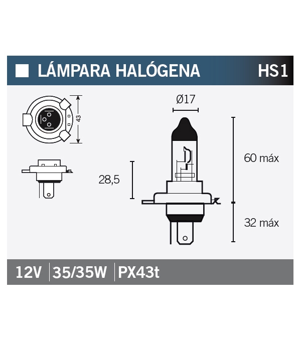 LAMPARA HALOGENA HS1